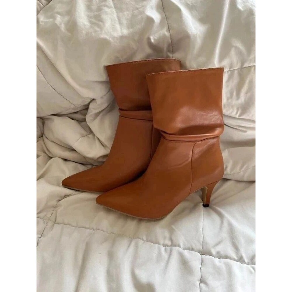 Brown Faux Leather Boots